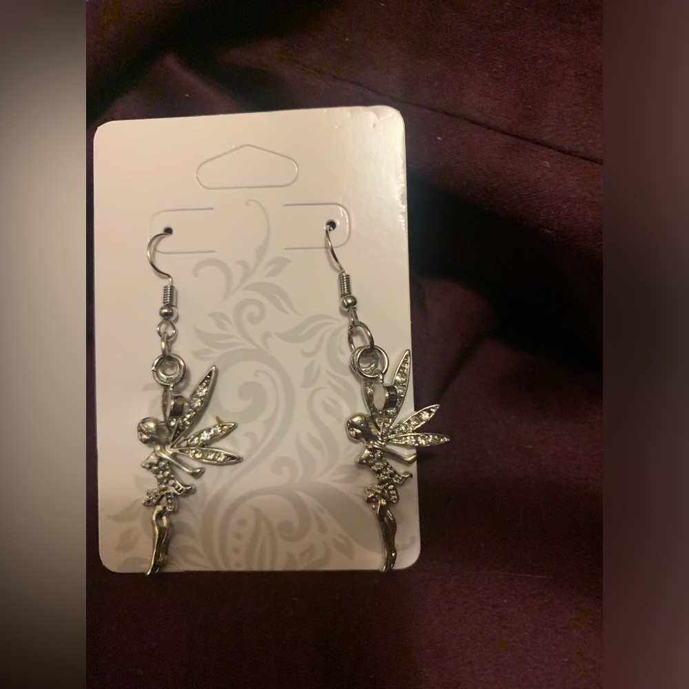 Tinker Bell sliver fishhook earrings